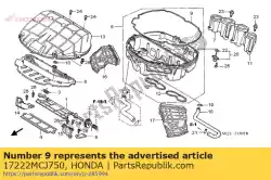 Tutaj możesz zamówić uszczelka, obudowa filtra powietrza od Honda , z numerem części 17222MCJ750: