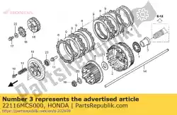Qui puoi ordinare colletto, esterno frizione da Honda , con numero parte 22116MCS000: