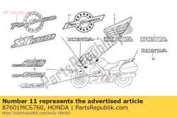 Qui puoi ordinare emblema, cappuccio centrale da Honda , con numero parte 87601MCS760:
