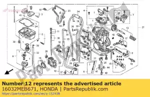 Honda 16032MEB671 conjunto de eixo, acelerador - Lado inferior