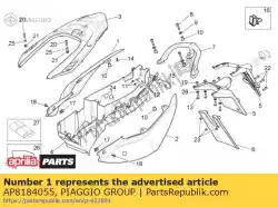 rechts achterpaneel. Wit van Piaggio Group, met onderdeel nummer AP8184055, bestel je hier online: