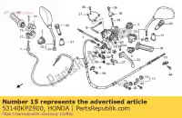 53140KPZ900, Honda, poignée comp., accélérateur honda fes nes pes sh 125 150 2005 2006 2007 2008 2009 2010 2011 2012 2013, Nouveau