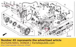 Aqui você pode pedir o selo de óleo, 22x48x7 (arai) em Honda , com o número da peça 91252HC5003: