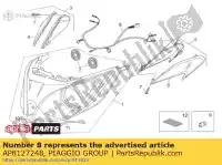 AP8127248, Piaggio Group, Cableado del faro con arnés aprilia  atlantic 125 200 250 300 400 2003 2004 2005 2006 2007 2010 2011, Nuevo