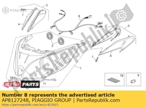 aprilia AP8127248 headlight wiring w/harness - Bottom side