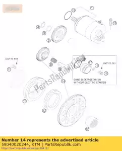 ktm 59040020244 roue libre + réduct.g.75-48 / 15-z - La partie au fond