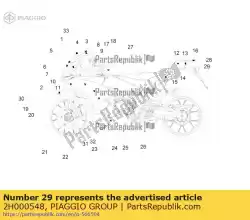 Qui puoi ordinare decalcomania posteriore rh da Piaggio Group , con numero parte 2H000548: