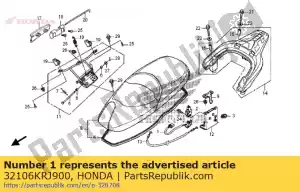 Honda 32106KRJ900 sub cord,trunklig - Bottom side