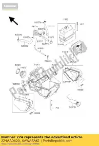 Kawasaki 224AA0620 parafuso-pan-wp-cros - Lado inferior