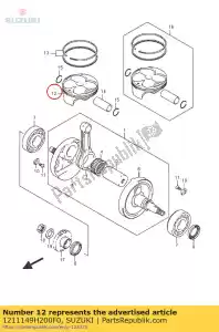 Suzuki 1211149H200F0 zuiger - Onderkant