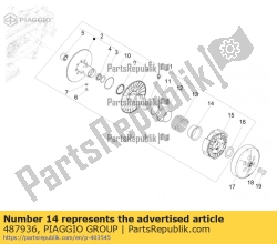 Aprilia 487936, Zijdop van de koppeling, OEM: Aprilia 487936