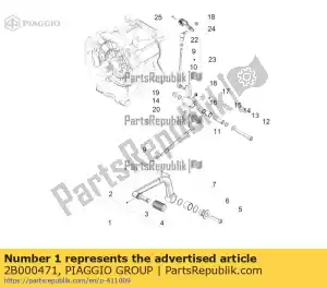 Piaggio Group 2B000471 gear change lever - Bottom side