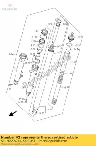 suzuki 5119227A00 lavadora, fr tenedor - Lado inferior