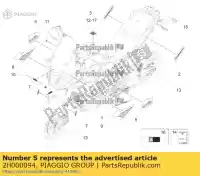 2H000094, Piaggio Group, Lh decalque do painel lateral 