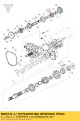 Ici, vous pouvez commander le engrenage 6ème sortie auprès de Triumph , avec le numéro de pièce T1180191: