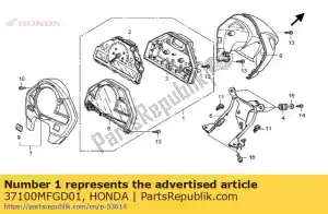 honda 37100MFGD01 zestaw liczników, kombinacja (km / h) - Dół