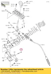 kawasaki 130CA0665 01 flangeado por parafuso, 6x65 - Lado inferior