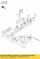 430017501, Kawasaki, levier-frein, pédale kawasaki kvf360 4x4 prairie 360 , Nouveau