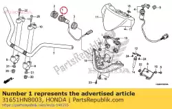 Aqui você pode pedir o socket comp., acessório em Honda , com o número da peça 31651HN8003: