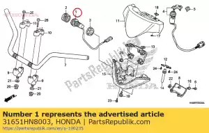 Honda 31651HN8003 socket comp., acessório - Lado inferior