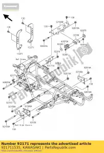 Kawasaki 921711535 abrazadera, manguera de freno, izquierda - Lado inferior