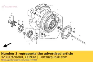 Honda 42301MZ0A80 eixo, roda rr - Lado inferior