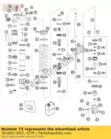 50180118S2, KTM, Adattatore cpl. d = 50, h = 28,5 ktm exc mxc sx sxs 125 200 250 300 380 400 520 540 2002, Nuovo