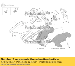 Aprilia AP8226627, Porta targa. nero, OEM: Aprilia AP8226627