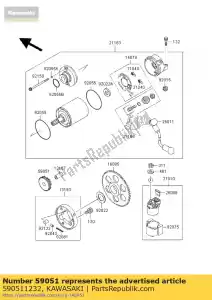 Kawasaki 590511232 engrenage droit, ralenti - La partie au fond