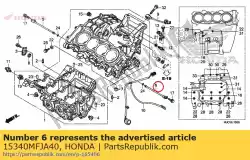 Ici, vous pouvez commander le tuyau, jet d'huile auprès de Honda , avec le numéro de pièce 15340MFJA40: