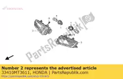 Here you can order the winker sub assy., r. Fr. From Honda, with part number 33410MT3611: