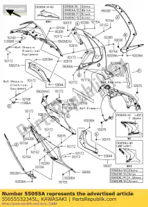 Kawasaki 55055532345L capot-assy, ??f. ébène - La partie au fond