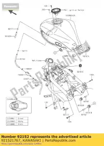 kawasaki 921521767 colar, 6,8x10x23 bx250aef - Lado inferior