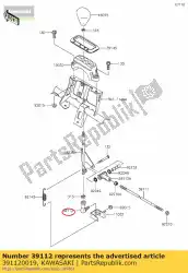 Ici, vous pouvez commander le cravate de tige, pivot de commande kvf75 auprès de Kawasaki , avec le numéro de pièce 391120019: