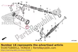 Aqui você pode pedir o rolamento, esfera radial, 6905 (ntn) em Honda , com o número da peça 91007GB6912: