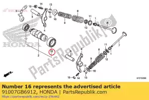 honda 91007GB6912 rolamento, esfera radial, 6905 (ntn) - Lado inferior