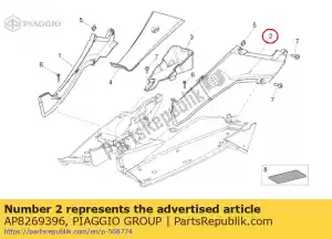 Piaggio Group AP8269396 lh tunnel. zwart - Onderkant