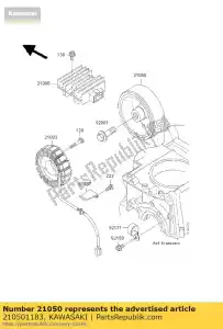 Kawasaki 210501183 volant - La partie au fond