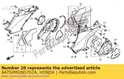dekking ass., l. Motorzijde * nhb38m * (nhb38m mat altair zilver metallic) van Honda, met onderdeel nummer 64750MGSD70ZA, bestel je hier online: