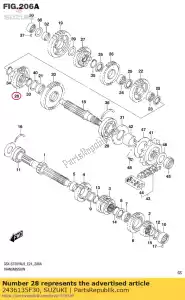 suzuki 2436135F30 engrenagem, 6ª conduzida - Lado inferior