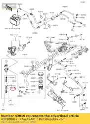 Aquí puede pedir varilla-conjunto-freno zx1400fdf de Kawasaki , con el número de pieza 430100012: