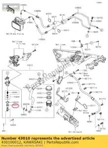 kawasaki 430100012 varilla-conjunto-freno zx1400fdf - Lado inferior