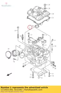 suzuki 1110031J00 cabeça, cilindro - Lado inferior