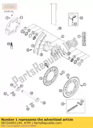 Aqui você pode pedir o r. Wheel cpl. 2. 15x19'excel '00 em KTM , com o número da peça 50310001144: