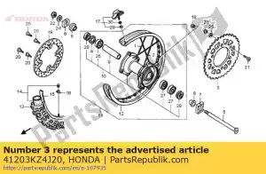 Honda 41203KZ4J20 roda dentada, dr final - Lado inferior