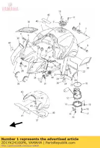 yamaha 2D1YK24100P6 depósito de combustible comp. - Lado inferior