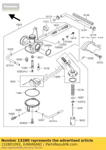 Kawasaki 132801092 soporte, chorro de aguja - Lado inferior