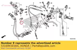 Ici, vous pouvez commander le curseur, câble d'accélérateur auprès de Honda , avec le numéro de pièce 53169KSE000:
