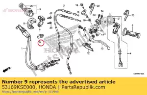 Honda 53169KSE000 controle deslizante, cabo do acelerador - Lado inferior