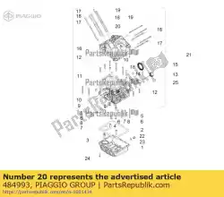 Here you can order the locating dowel from Piaggio Group, with part number 484993: